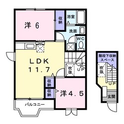 阿倉川駅 徒歩30分 2階の物件間取画像